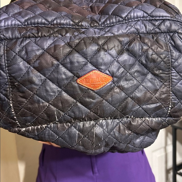 MZ Wallace Blue Camouflage Quilted Used Backpack! - Picture 10 of 16